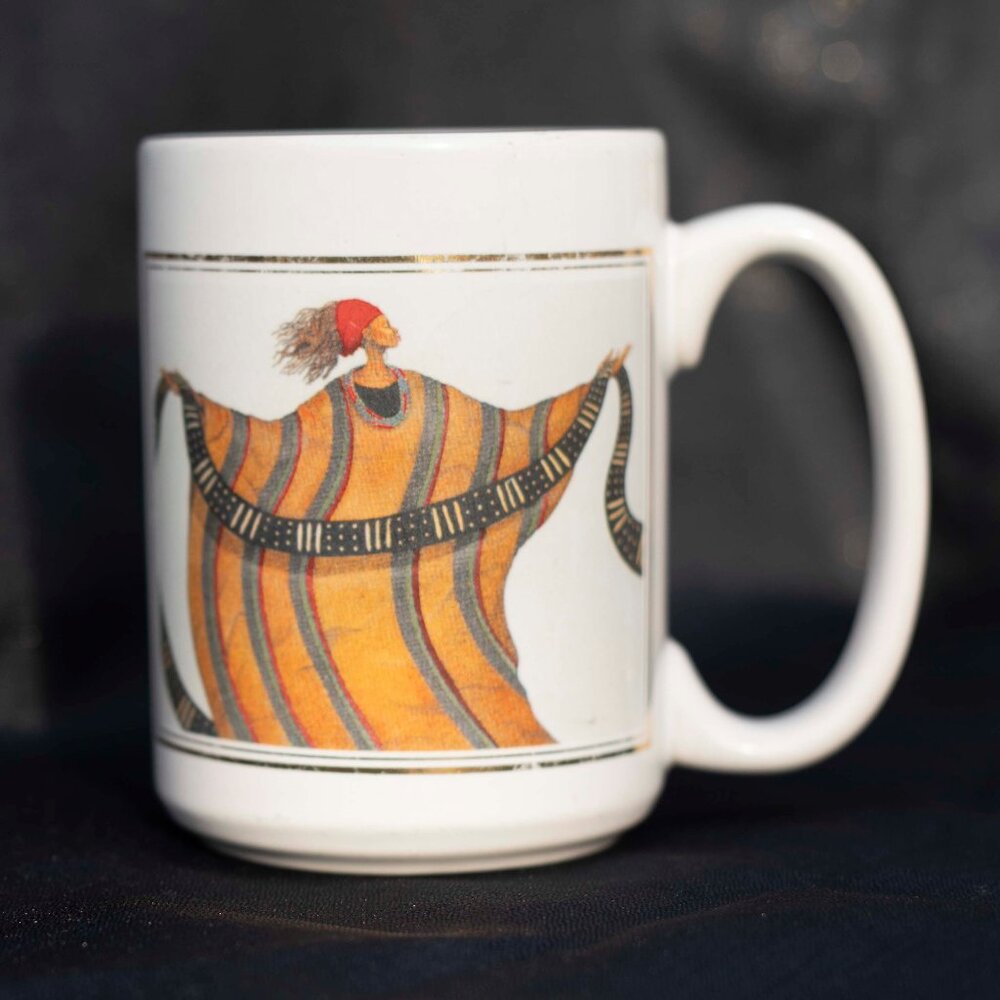 1997 ALBERT FENNELL 10 oz Serentiy Art Mug | African Culture Kitchen Drinkware